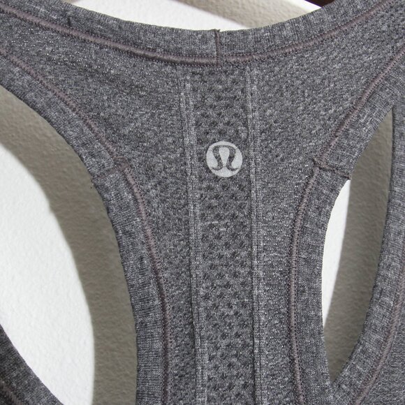 Lululemon Swiftly Tech Racerback Tank Top Heathered Black Gray Seamless Size 6 - Picture 9 of 12